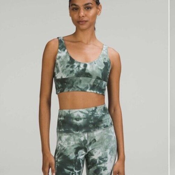 lululemon athletica Other - Lululemon Align Sports Bra Size 10 Reversible Green Diamond Dye Classic Preppy